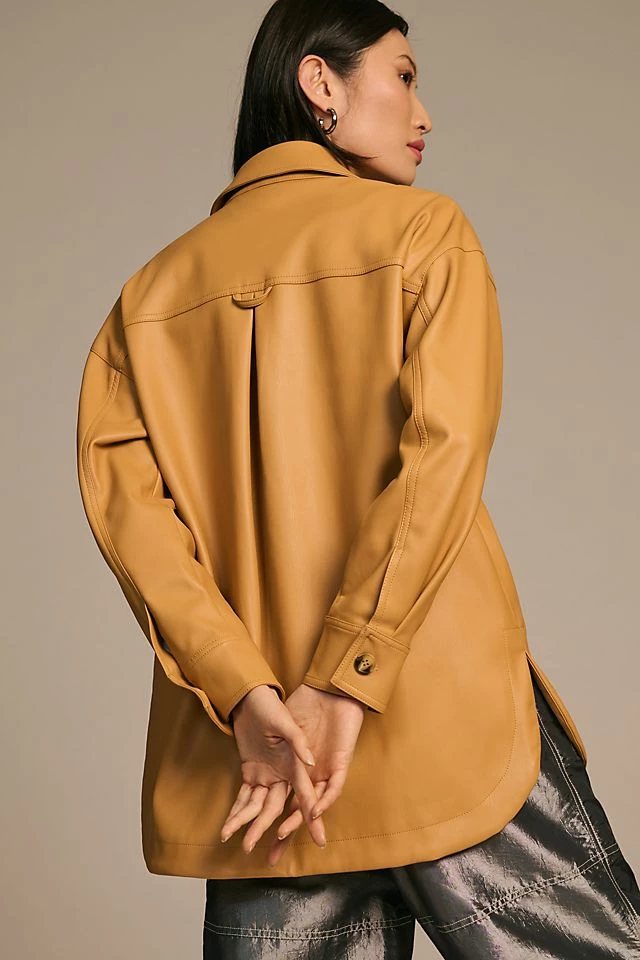 Maeve Faux Leather Shirt Jacket Top 10 ???? Maeve Faux Leather ???? Shirt Jacket NEUTRAL ???? -PAIGE-shop unnamed file 2920