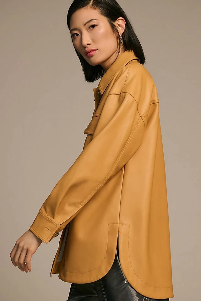 Maeve Faux Leather Shirt Jacket Top 10 ???? Maeve Faux Leather ???? Shirt Jacket NEUTRAL ???? -PAIGE-shop unnamed file 2921