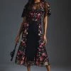 Wholesale ???? By Anthropologie Embroidered Floral ???? Dress BLACK MOTIF ⌛