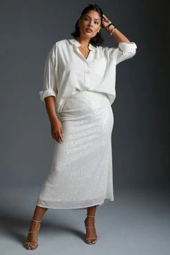 Outlet ???? Endless Rose Sequin ???? Skirt WHITE ⭐ -PAIGE-shop unnamed file 2960