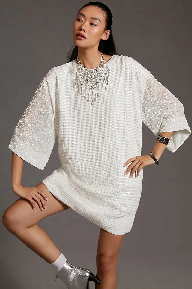 Let Me Be Sequin Mini Dress Hot Sale ???? Let Me Be Sequin Mini ???? Dress WHITE ???? -PAIGE-shop unnamed file 2967