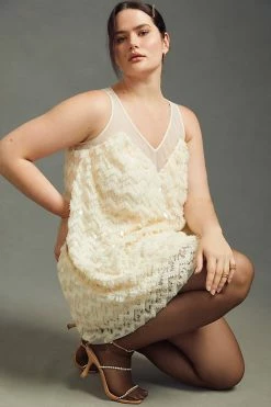 Coupon ✨ By Anthropologie Textured Sequin Mini ???? Dress IVORY ⌛ -PAIGE-shop unnamed file 2976
