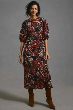 Coupon ???? Kachel Puff-Sleeve ???? Dress NAVY ???? -PAIGE-shop unnamed file 2988