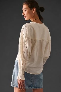 Best Sale ???? Pilcro Structured Eyelet Blouse WHITE ???? 4 Best Sale ???? Pilcro Structured Eyelet Blouse WHITE ???? -PAIGE-shop unnamed file 3024