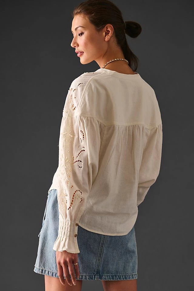 Pilcro Structured Eyelet Blouse Best Sale ???? Pilcro Structured Eyelet Blouse WHITE ???? -PAIGE-shop unnamed file 3024