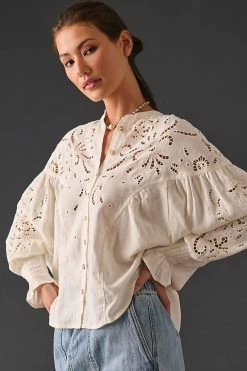 Best Sale ???? Pilcro Structured Eyelet Blouse WHITE ???? 5 Best Sale ???? Pilcro Structured Eyelet Blouse WHITE ???? -PAIGE-shop unnamed file 3025
