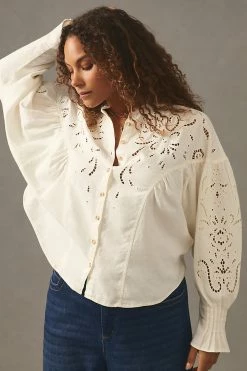 Best Sale ???? Pilcro Structured Eyelet Blouse WHITE ???? 7 Best Sale ???? Pilcro Structured Eyelet Blouse WHITE ???? -PAIGE-shop unnamed file 3027
