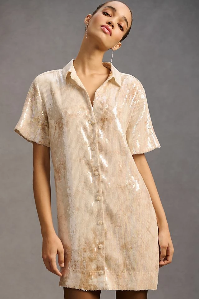 Pilcro Sequin Shirt Dress Best Sale ???? Pilcro Sequin ???? Shirt ???? Dress IVORY ???? -PAIGE-shop unnamed file 3047