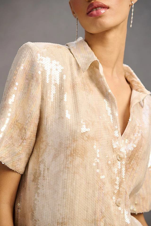 Pilcro Sequin Shirt Dress Best Sale ???? Pilcro Sequin ???? Shirt ???? Dress IVORY ???? -PAIGE-shop unnamed file 3048