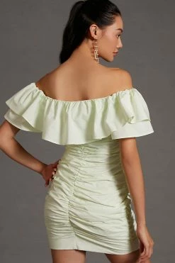 Budget ???? Maeve Ruched Off-The-Shoulder ???? Dress GUACAMOLE ???? -PAIGE-shop unnamed file 3064