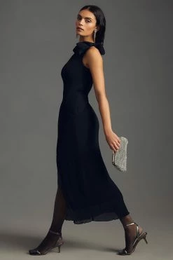 Deals ⌛ By Anthropologie Pleated One-Shoulder ???? Dress BLACK ⭐ -PAIGE-shop unnamed file 3083