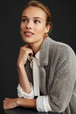 Budget ⭐ NVLT Double-Breasted ???? Coatigan GREY MOTIF ???? -PAIGE-shop unnamed file 3140