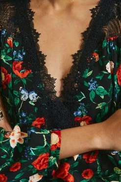 Cheapest ???? By Anthropologie Lacy V-Neck Mini ???? Dress BLACK MOTIF ???? -PAIGE-shop unnamed file 3151