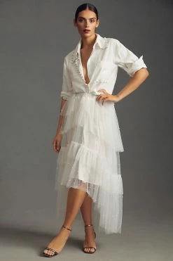 Deals ???? Maeve Tulle & Pearl-Embellished Sheer ???? Skirt WHITE ⌛ 3 Deals ???? Maeve Tulle & Pearl-Embellished Sheer ???? Skirt WHITE ⌛ -PAIGE-shop unnamed file 3156