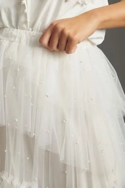 Deals ???? Maeve Tulle & Pearl-Embellished Sheer ???? Skirt WHITE ⌛ 7 Deals ???? Maeve Tulle & Pearl-Embellished Sheer ???? Skirt WHITE ⌛ -PAIGE-shop unnamed file 3160