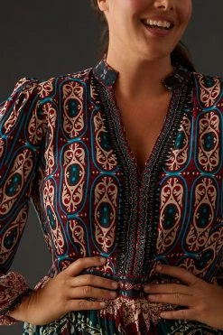 Deals ???? Bhanuni By Jyoti Patterned Maxi ???? Dress WINE ???? -PAIGE-shop unnamed file 3164