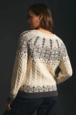 Brand new ???? By Anthropologie Cable-Knit Fairisle Sweater IVORY ???? -PAIGE-shop unnamed file 3168