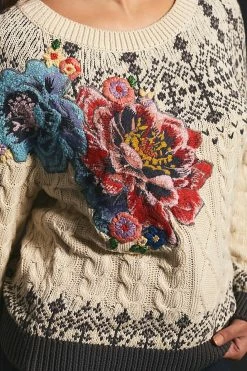 Brand new ???? By Anthropologie Cable-Knit Fairisle Sweater IVORY ???? -PAIGE-shop unnamed file 3169