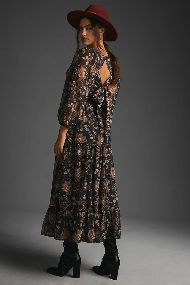 Let Me Be Square-Neck Smocked Maxi Dress Flash Sale ???? Let Me Be Square-Neck Smocked Maxi ???? Dress MEDIUM ORANGE ???? -PAIGE-shop unnamed file 3174