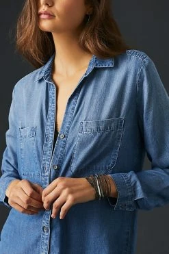 Flash Sale ???? Cloth & Stone Chambray Buttondown ???? Shirt DENIM LIGHT ✔️ -PAIGE-shop unnamed file 3187