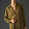 Best Sale ❤️ By Anthropologie Buttondown ???? Shirt GREEN ???? -PAIGE-shop unnamed file 3194