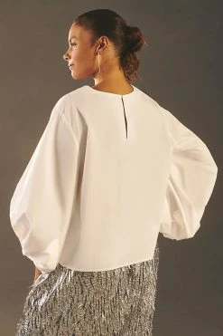 Best Sale ⌛ Sunday In Brooklyn Balloon-Sleeve Blouse WHITE ???? -PAIGE-shop unnamed file 3205