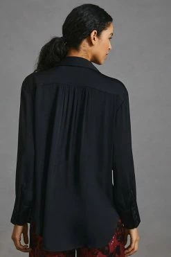 Brand new 👏 By Anthropologie Tuxedo Blouse BLACK 👏 -PAIGE-shop unnamed file 3223