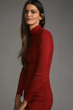 Discount ???? Sundry Turtleneck Midi ???? Dress WINE ???? -PAIGE-shop unnamed file 324