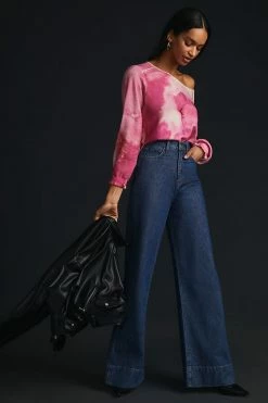 Discount ⌛ By Anthropologie Printed Cashmere Sweater PINK COMBO ⭐ -PAIGE-shop unnamed file 3252