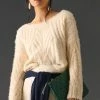 Coupon ???? By Anthropologie Eyelash Cable-Knit Sweater IVORY COLORBLOCK ✔️ -PAIGE-shop unnamed file 3267