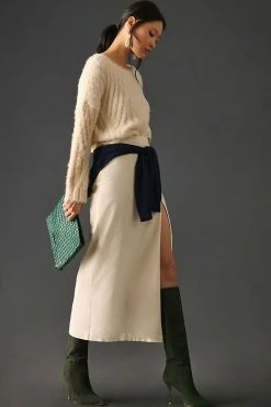 Coupon ???? By Anthropologie Eyelash Cable-Knit Sweater IVORY COLORBLOCK ✔️ -PAIGE-shop unnamed file 3269