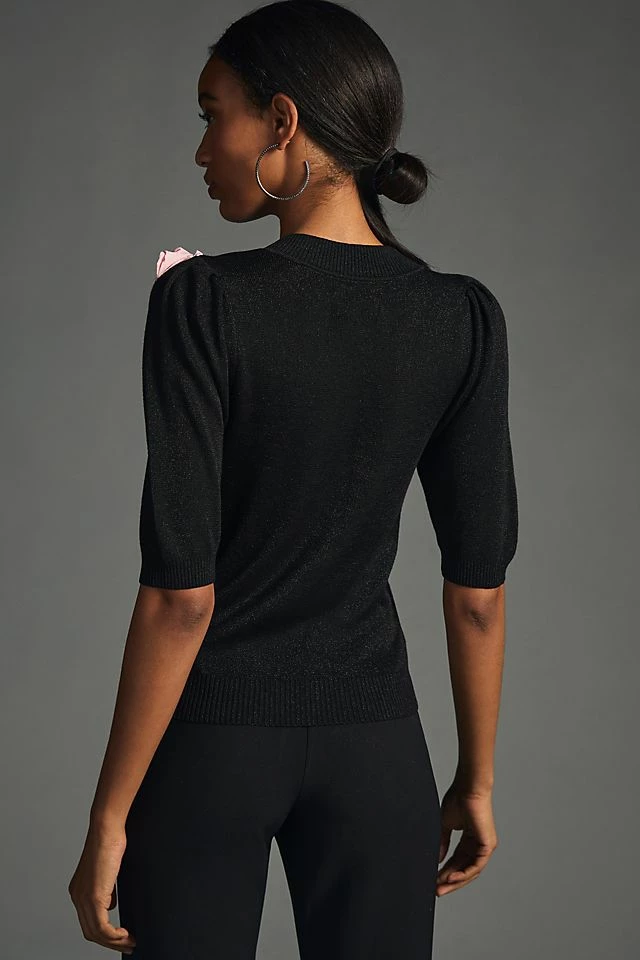 Maeve Floral Appliqué Sweater Cheapest ???? Maeve Floral Appliqué Sweater BLACK ???? -PAIGE-shop unnamed file 3272