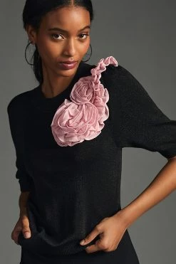 Cheapest ???? Maeve Floral Appliqué Sweater BLACK ???? 4 Cheapest ???? Maeve Floral Appliqué Sweater BLACK ???? -PAIGE-shop unnamed file 3273