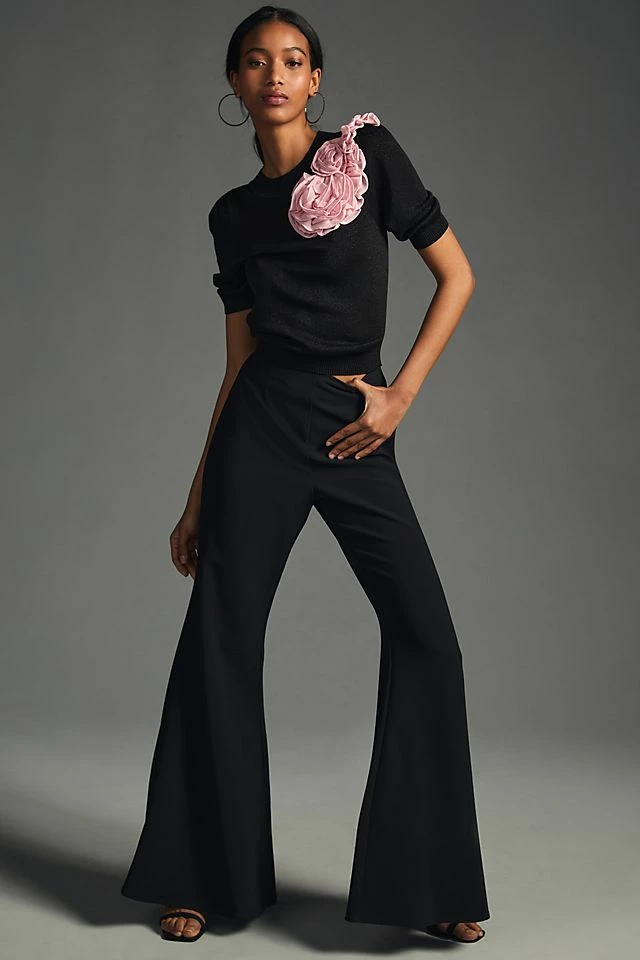 Maeve Floral Appliqué Sweater Cheapest ???? Maeve Floral Appliqué Sweater BLACK ???? -PAIGE-shop unnamed file 3274