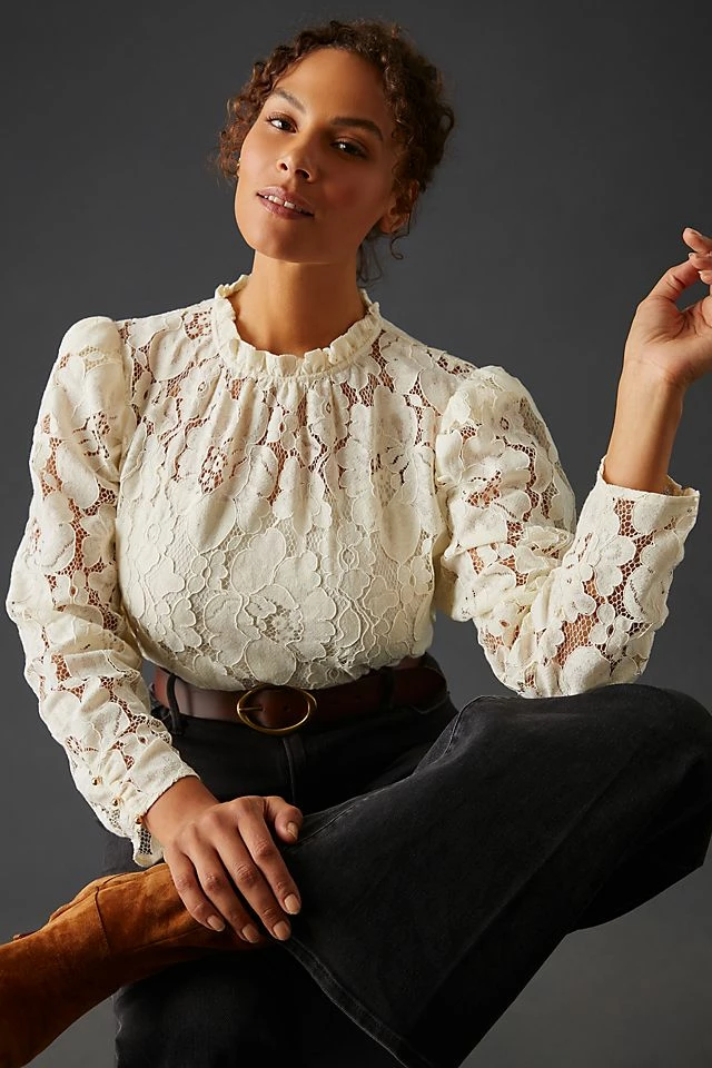 Mare Mare x Anthropologie Sheer Lace Blouse Best reviews of ???? Mare Mare X Anthropologie Sheer Lace Blouse IVORY ✔️ -PAIGE-shop unnamed file 3311
