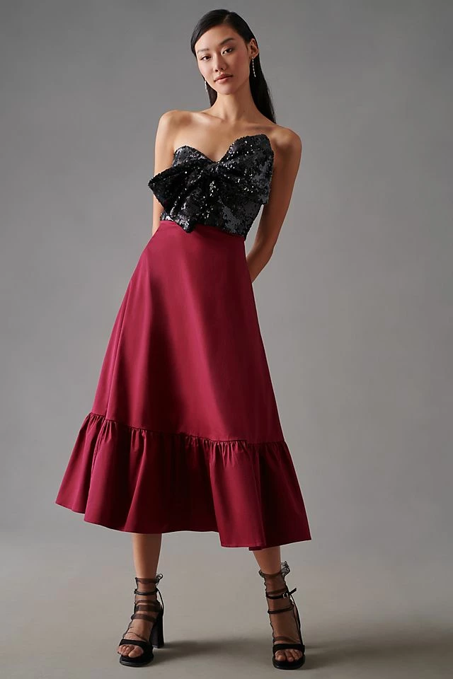 Hutch Sequin Bow Dress Discount ⌛ Hutch Sequin Bow ???? Dress WINE ???? -PAIGE-shop unnamed file 3313