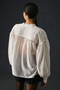 Buy ???? Sunday In Brooklyn Henley Blouse WHITE ⭐ -PAIGE-shop unnamed file 3320