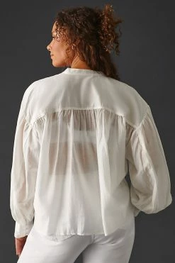 Buy ???? Sunday In Brooklyn Henley Blouse WHITE ⭐ -PAIGE-shop unnamed file 3324