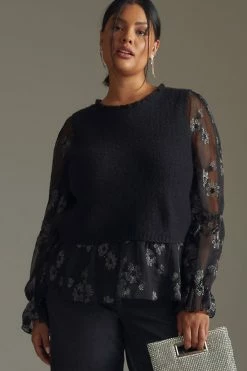 Wholesale ???? By Anthropologie Layered Sweater Vest BLACK ???? -PAIGE-shop unnamed file 3335