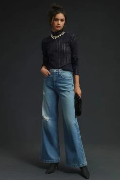 Best deal 💯 Hudson Petite James High-Rise Wide-Leg 👖 Jeans DENIM MEDIUM BLUE ⌛