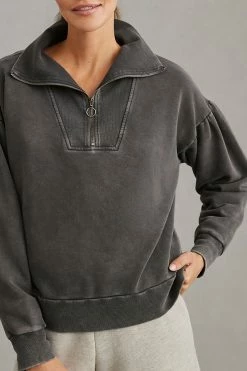 Buy ✔️ Daily Practice By Anthropologie Quarter Zip Pullover BLACK ???? -PAIGE-shop unnamed file 334