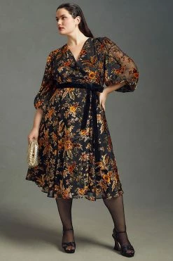 Deals ???? Hutch Velvet Wrap ???? Dress BLACK MOTIF ???? -PAIGE-shop unnamed file 3357