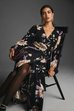 Best Pirce ???? Hutch Long-Sleeve Wrap ???? Dress BLACK MOTIF ???? 3 Best Pirce ???? Hutch Long-Sleeve Wrap ???? Dress BLACK MOTIF ???? -PAIGE-shop unnamed file 3366