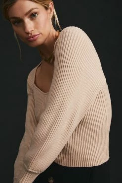 Coupon ???? Endless Rose Structured Ribbed Sweater TAUPE ✔️ -PAIGE-shop unnamed file 3388