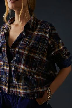 New ✨ Pilcro Cropped Plaid ???? Shirt BLUE MOTIF ❤️ 4 New ✨ Pilcro Cropped Plaid ???? Shirt BLUE MOTIF ❤️ -PAIGE-shop unnamed file 3391