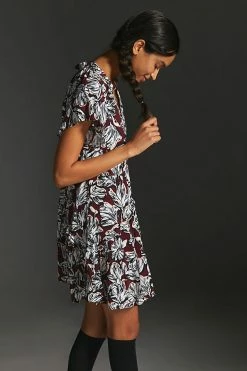 Best deal ???? By Anthropologie Robin Tiered Mini ???? Dress WINE ???? -PAIGE-shop unnamed file 3398