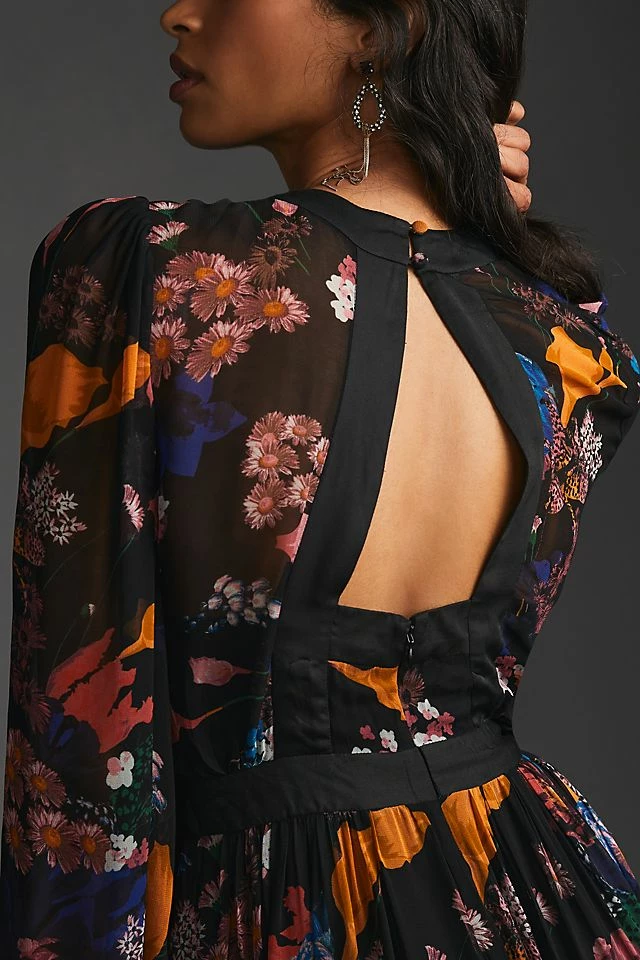 Maeve Deep-V Printed Maxi Dress Outlet ???? Maeve Deep-V Printed Maxi ???? Dress BLACK MOTIF ???? -PAIGE-shop unnamed file 3402