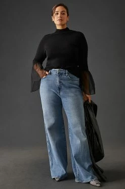 Best deal ???? By Anthropologie Tulle-Cuffed Sweater BLACK ???? -PAIGE-shop unnamed file 3422