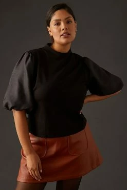 Best reviews of ???? Sunday In Brooklyn Puff-Sleeve Ponte Top BLACK ???? -PAIGE-shop unnamed file 3465
