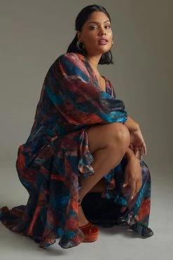 Discount ⌛ Hutch Puff-Sleeve Midi ???? Dress BLUE MOTIF ❤️ 6 Discount ⌛ Hutch Puff-Sleeve Midi ???? Dress BLUE MOTIF ❤️ -PAIGE-shop unnamed file 3471